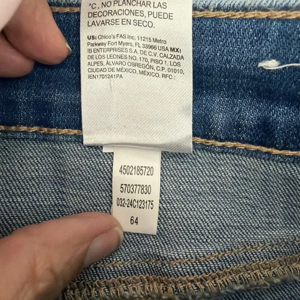 Chico’s 14 Large So Slimming Girlfriend Slim Leg ankle glitter sequin rhinestone - Picture 10 of 12